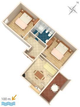 Apartments with terrace Novigrad, Istria