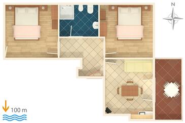 Apartments with terrace Novigrad, Istria