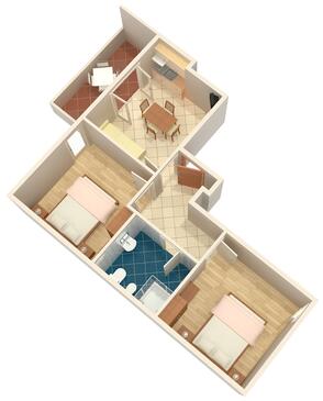 Apartments with terrace Novigrad, Istria