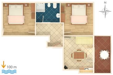 Apartments with terrace Novigrad, Istria