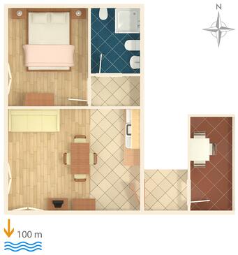 Apartments with terrace Novigrad, Istria