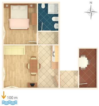 Apartments with terrace Novigrad, Istria