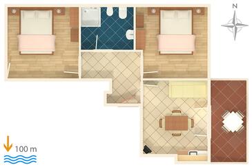 Apartments with terrace Novigrad, Istria