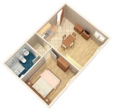 Apartments with terrace Novigrad, Istria