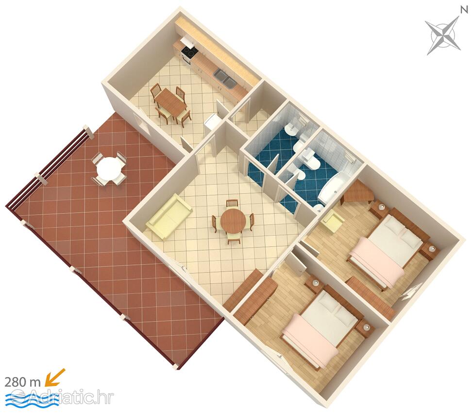 A-4058-a - Alloggi privati - Appartamenti con parcheggio Mandre, Pago - Pag