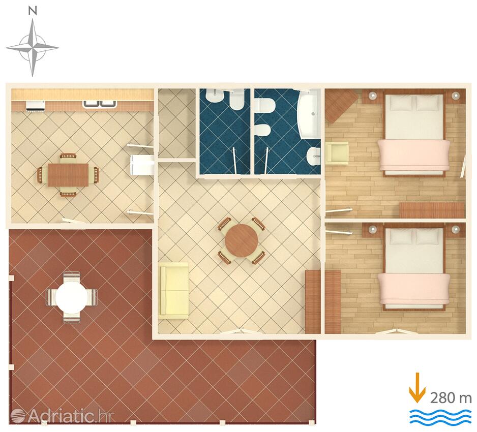 A-4058-a - Alloggi privati - Appartamenti con parcheggio Mandre, Pago - Pag
