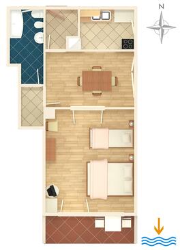 Apartmány s venkovními prostory Tisno, Severní Dalmácie