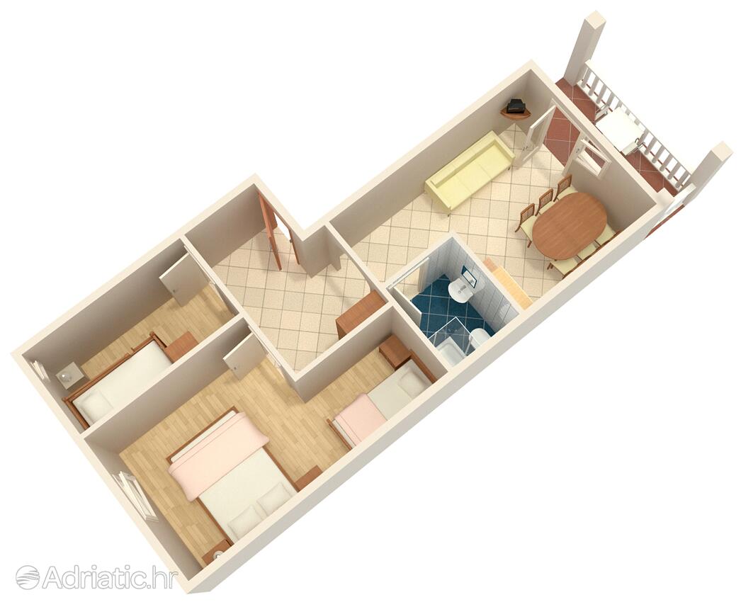 A-4305-a - Alloggi privati - Appartamenti e camere con parcheggio Zaravecchia - Biograd na Moru, Biograd