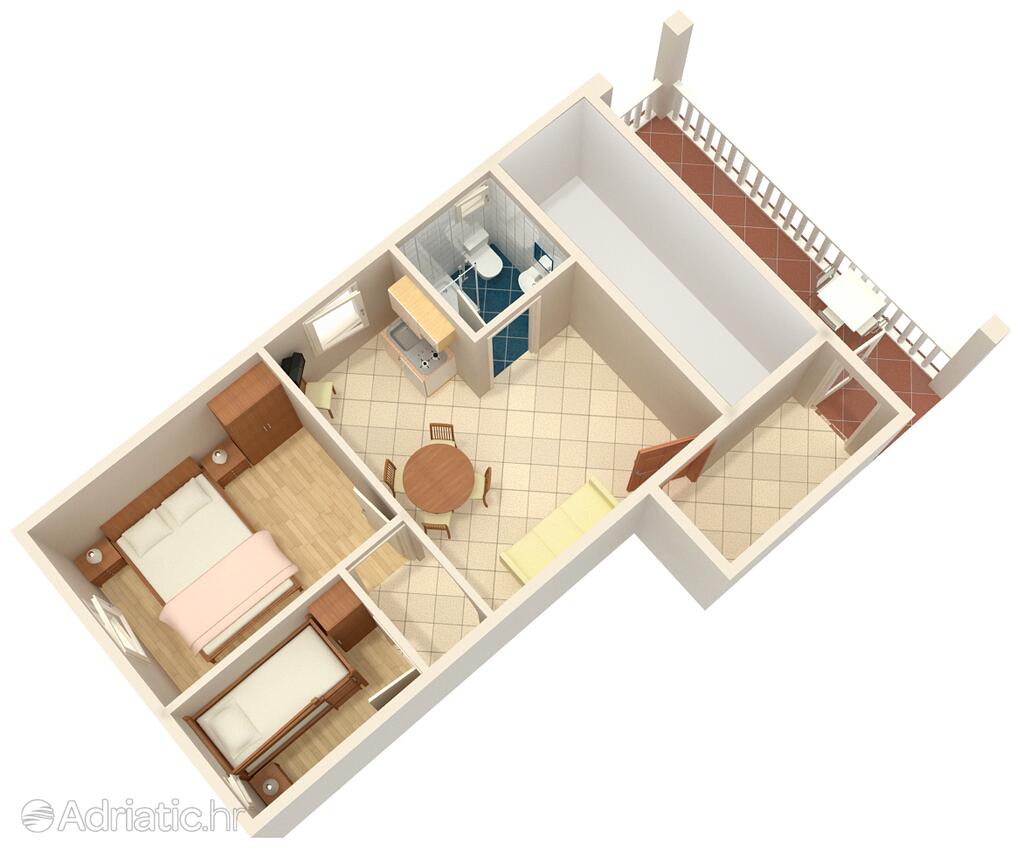 A-4305-b - Alloggi privati - Appartamenti e camere con parcheggio Zaravecchia - Biograd na Moru, Biograd