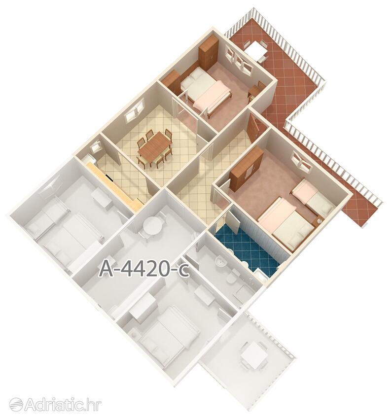 A-4420-b - Alloggi privati - Appartamenti con parcheggio Zavalatica, Curzola - Korčula