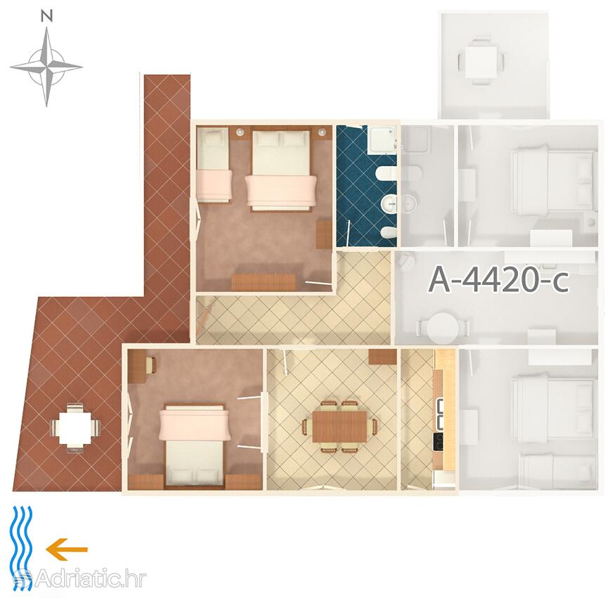 A-4420-b - Alloggi privati - Appartamenti con parcheggio Zavalatica, Curzola - Korčula