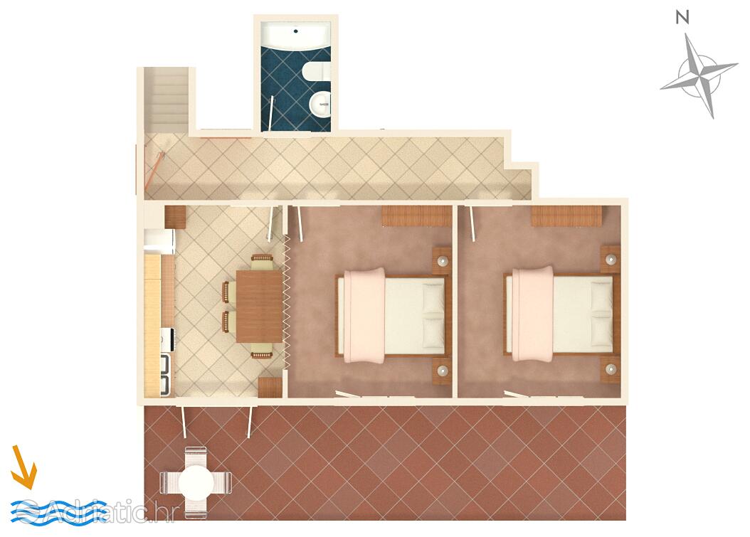 A-4453-b - Private accommodation - Apartments with a parking space Zavalatica, Korčula