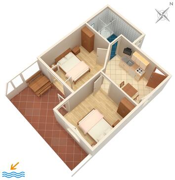 Apartamentos com terraço Orebić, Dalmácia do Sul