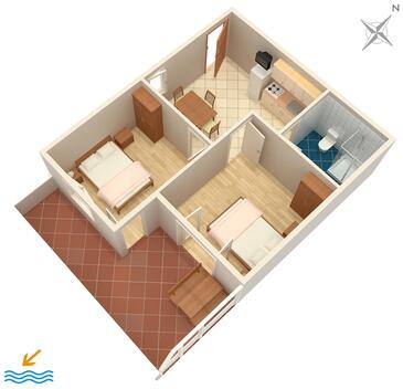 Apartamentos com terraço Orebić, Dalmácia do Sul