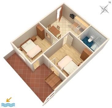 Apartamentos com terraço Orebić, Dalmácia do Sul