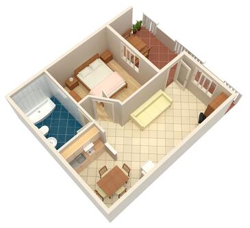 Apartamentos com terraço Orebić, Dalmácia do Sul