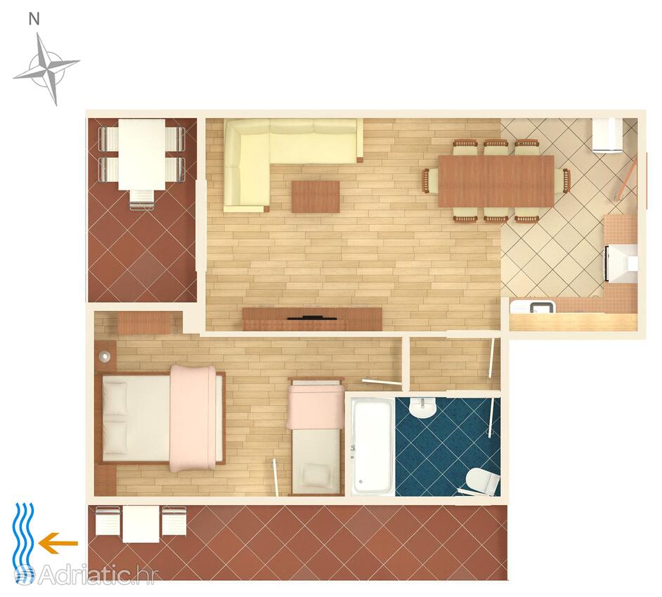 A-4576-a - Alloggi privati - Appartamenti e camere accanto al mare Zuljana, Sabbioncello - Pelješac