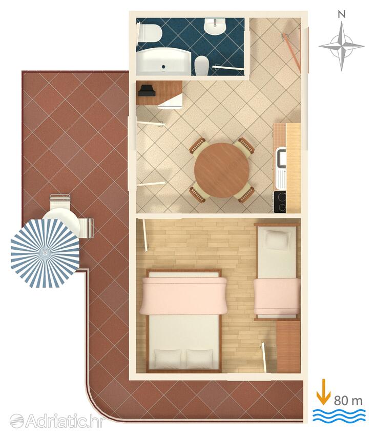 A-4584-d - Private accommodation - Apartments by the sea Ivan Dolac, Hvar