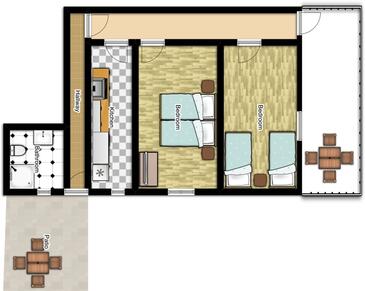 Zaraće (Gdinj), Plan dans l’hébergement en type apartment, WiFi.