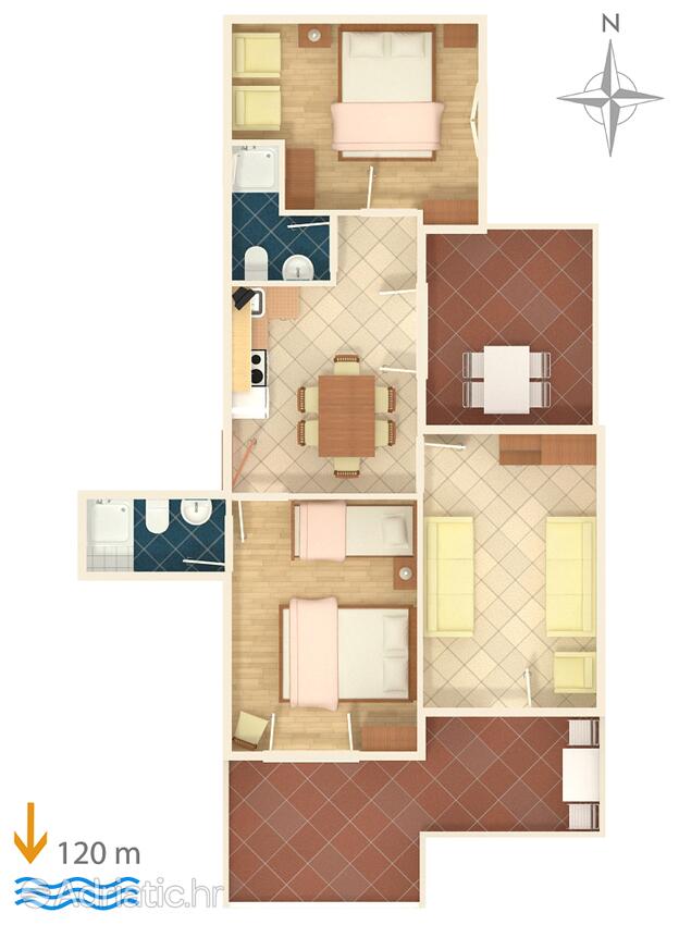 A-5050-a - Alloggi privati - Appartamenti accanto al mare Suha Punta, Arbe - Rab