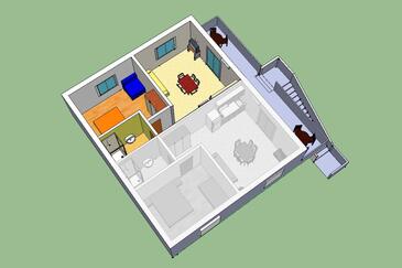 Murter, Plano en alojamiento de tipo apartment, WiFi.