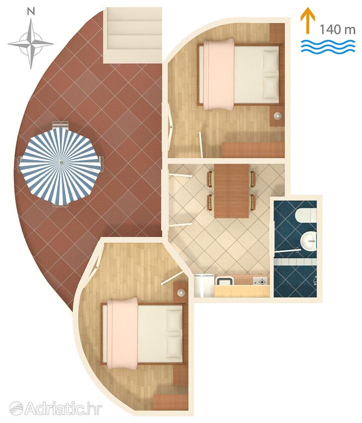A-5120-f - Private accommodation - Apartments by the sea Jezera, Murter