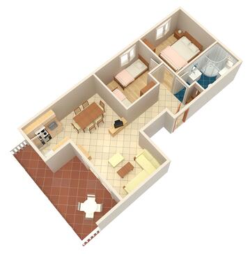 Apartments with terrace Njivice, Kvarner