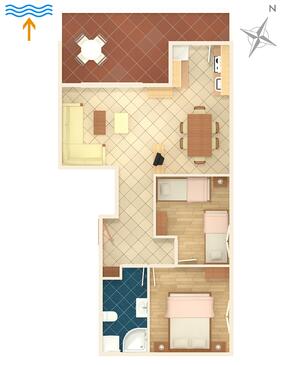 Apartments with terrace Njivice, Kvarner