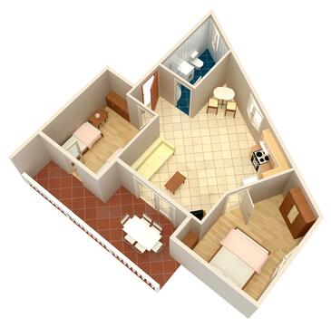 Apartments with terrace Njivice, Kvarner