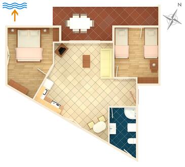 Apartments with terrace Njivice, Kvarner