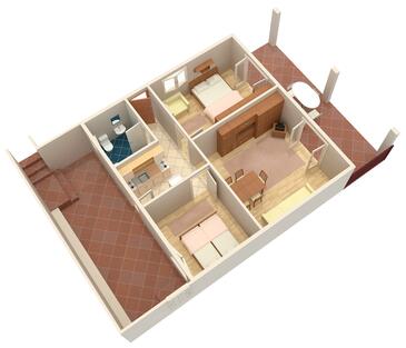 Apartments with terrace Njivice, Kvarner