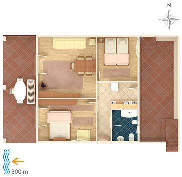 Apartments with terrace Njivice, Kvarner