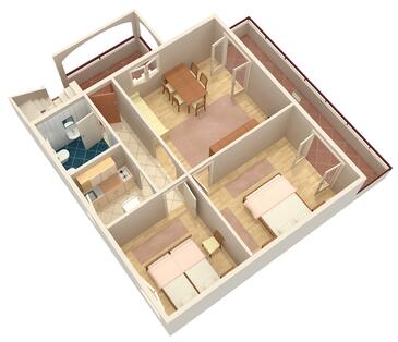 Apartments with terrace Njivice, Kvarner