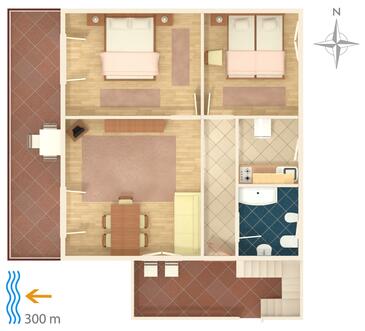 Apartments with terrace Njivice, Kvarner