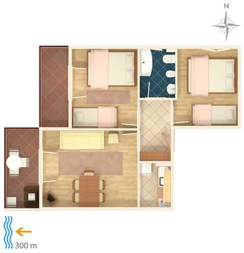 Apartments with terrace Njivice, Kvarner