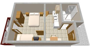 Proiect Hvar, Proiect în unitate de cazare tip studio-apartment, animale de companie sunt acceptate şi WiFi.