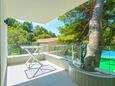 Brela, Terrasse dans l’hébergement en type apartment, avec la vue sur la mer et WiFi.