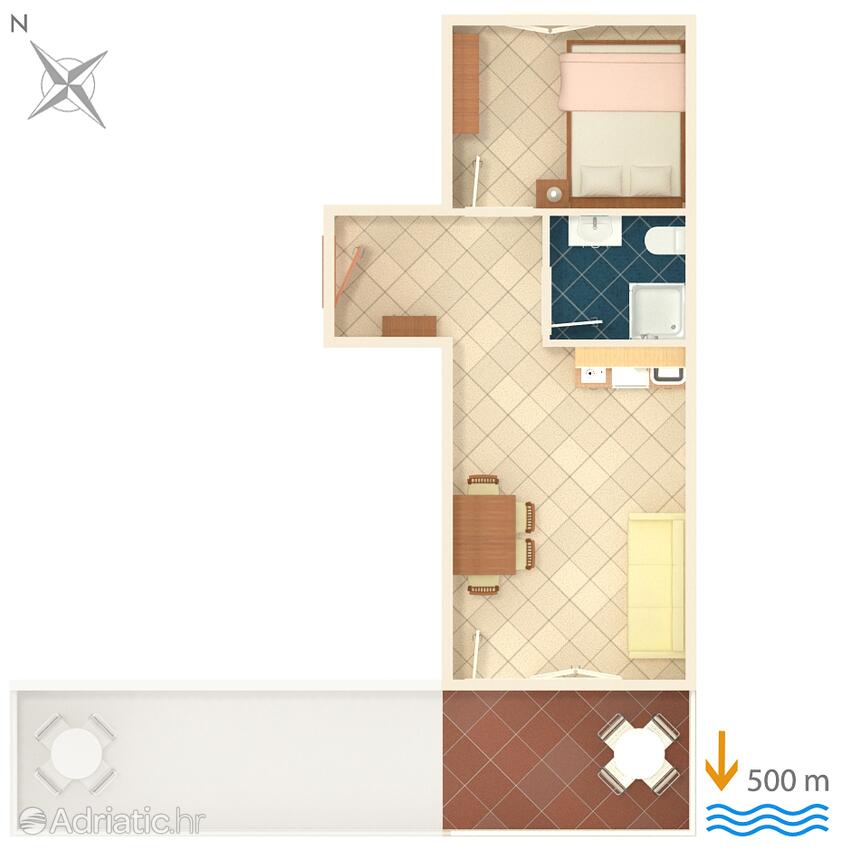 A-6178-a - Private accommodation - Apartments with a parking space Vodice
