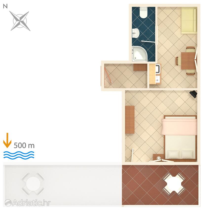 AS-6178-b - Private accommodation - Apartments with a parking space Vodice