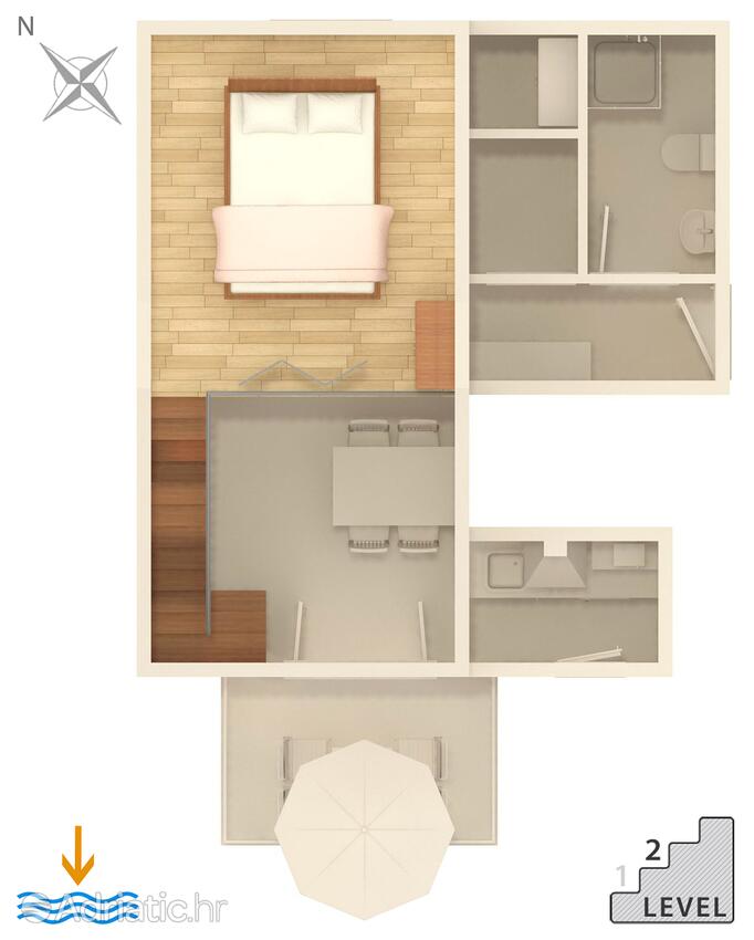 A-6661-b - Private accommodation - Apartments by the sea Gradac, Makarska