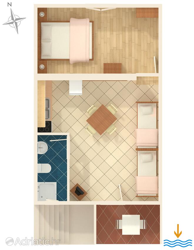 A-6736-a - Private accommodation - Apartments with a parking space Podaca, Makarska