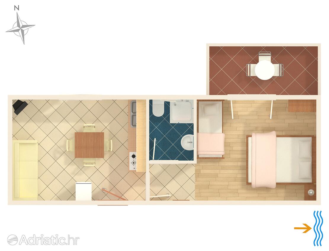 A-6736-b - Private accommodation - Apartments with a parking space Podaca, Makarska