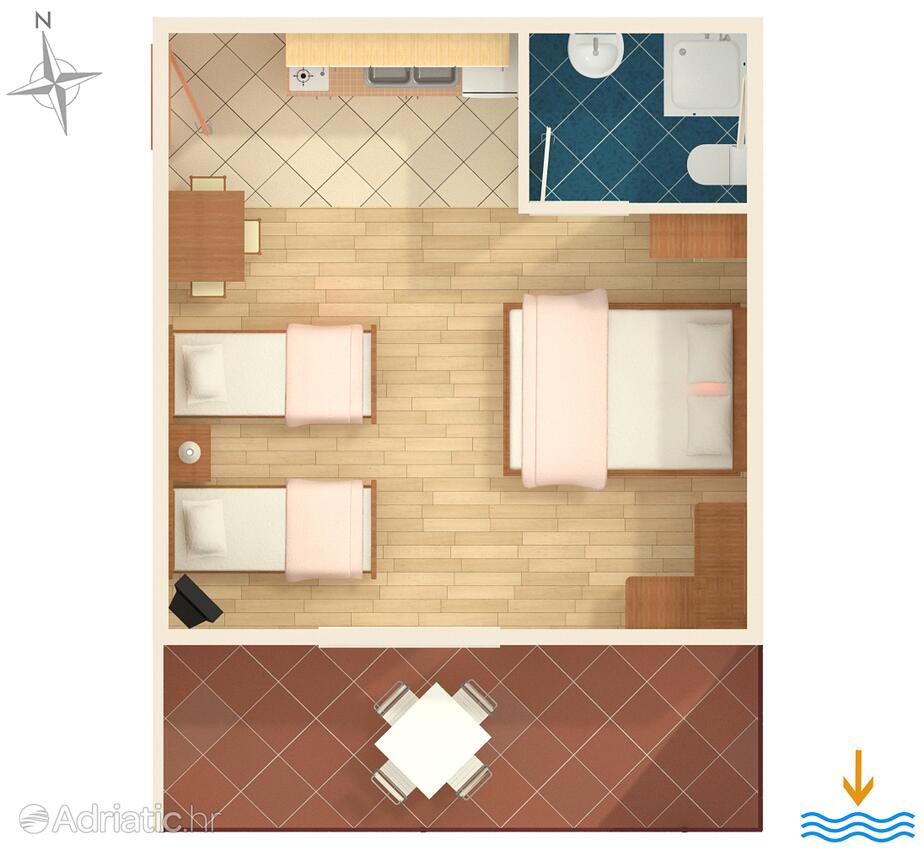 AS-6736-a - Private accommodation - Apartments with a parking space Podaca, Makarska