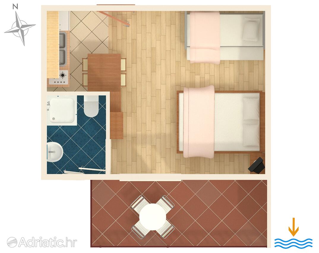 AS-6736-b - Private accommodation - Apartments with a parking space Podaca, Makarska