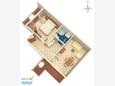 Baška Voda, Plano en alojamiento de tipo apartment, WiFi.