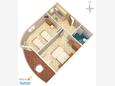 Baška Voda, Půdorys v ubytování typu apartment, WiFi.