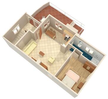 Apartamento com terraço Baška Voda, Dalmácia Central