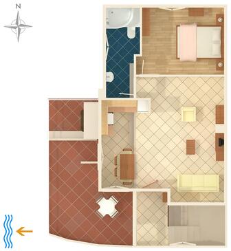 Apartamento com terraço Baška Voda, Dalmácia Central