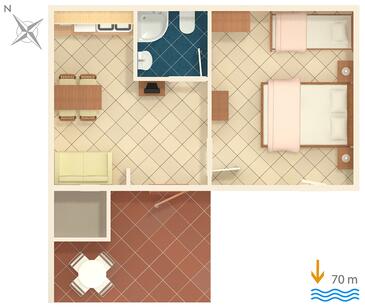 Apartamentos com terraço Baška Voda, Dalmácia Central