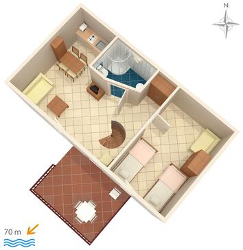 Apartamentos com terraço Baška Voda, Dalmácia Central